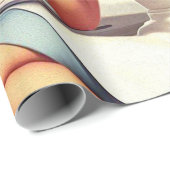 Retro verpleegkundige illustratie cadeaupapier (Rol Hoek)