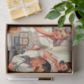 Retro verpleegkundige illustratie tissuepapier (Geschenk)