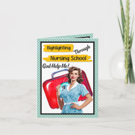 Retro Verpleegkundige Pinup_ Verpleegkunde Notitie Bedankkaart