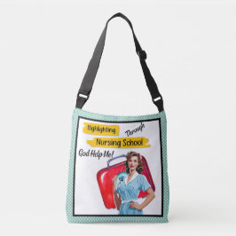 Retro Verpleegkundige Pinup_ Verpleegkunde Notitie Crossbody Tas
