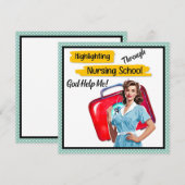 Retro Verpleegkundige Pinup_ Verpleegkunde Notitie Feestdagenkaart (Voorkant / Achterkant)