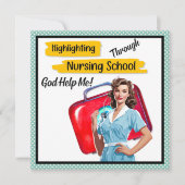 Retro Verpleegkundige Pinup_ Verpleegkunde Notitie Feestdagenkaart (Voorkant)