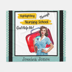 Retro Verpleegkundige Pinup_ Verpleegkunde Notitie Fleece Deken