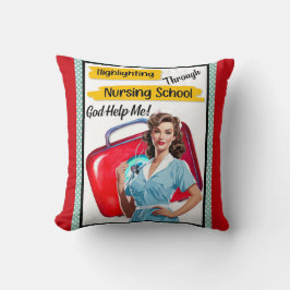 Retro Verpleegkundige Pinup_ Verpleegkunde Notitie Kussen