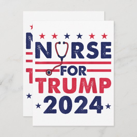 Retro verpleegkundigen voor Trump 2024 America Sta Informatiekaartje (Voorkant / Achterkant)