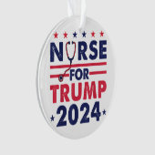 Retro verpleegkundigen voor Trump 2024 America Sta Ornament (voorkant)