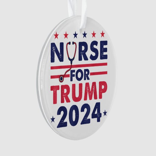 Retro verpleegkundigen voor Trump 2024 America Sta Ornament (voorkant)