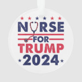 Retro verpleegkundigen voor Trump 2024 America Sta Ornament (achterkant)