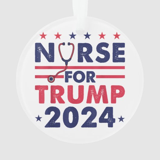 Retro verpleegkundigen voor Trump 2024 America Sta Ornament (achterkant)