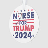 Retro verpleegkundigen voor Trump 2024 America Sta Ornament (voorkant)