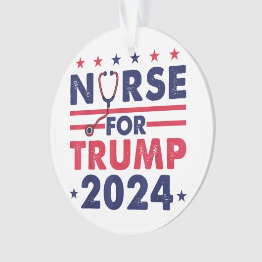Retro verpleegkundigen voor Trump 2024 America Sta Ornament (voorkant)