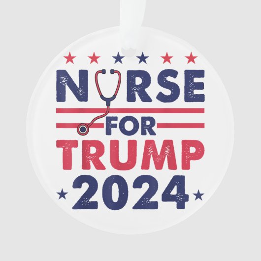 Retro verpleegkundigen voor Trump 2024 America Sta Ornament (voorkant)