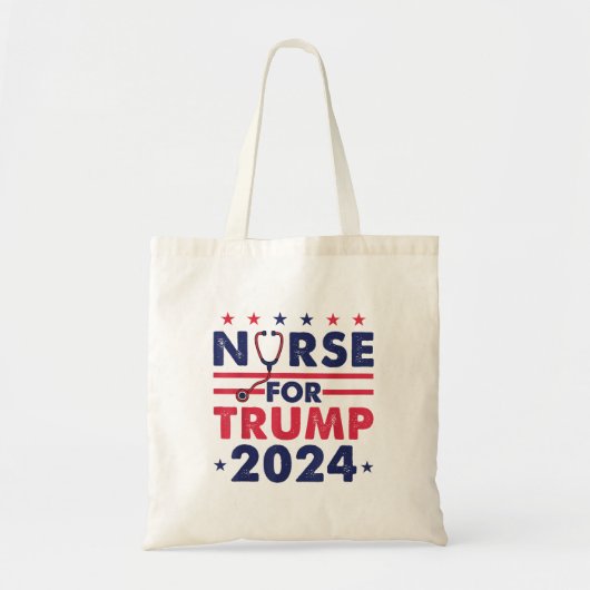 Retro verpleegkundigen voor Trump 2024 America Sta Tote Bag (Voorkant)