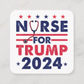 Retro verpleegkundigen voor Trump 2024 America Sta Vierkante Visitekaartje (Voorkant)