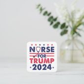 Retro verpleegkundigen voor Trump 2024 America Sta Vierkante Visitekaartje (Staand voorkant)