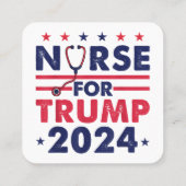 Retro verpleegkundigen voor Trump 2024 America Sta Vierkante Visitekaartje (Achterkant)