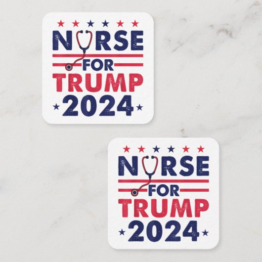 Retro verpleegkundigen voor Trump 2024 America Sta Vierkante Visitekaartje (Voorkant / Achterkant)