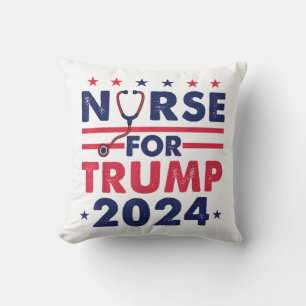 Retro Verpleegkundigen Voor Trump 2024 Amerika Ste Kussen