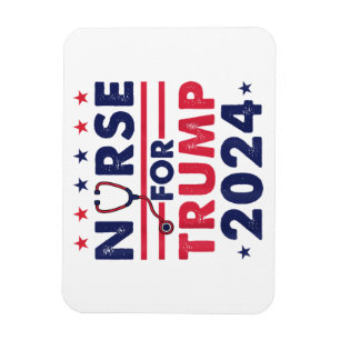 Retro Verpleegkundigen Voor Trump 2024 Amerika Ste Magneet