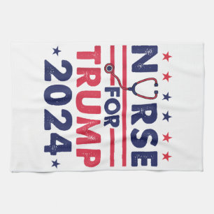Retro Verpleegkundigen Voor Trump 2024 Amerika Ste Theedoek