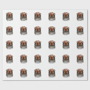 Retro Verpleegster Heks Halloween Ontwerp_1 Cadeaupapier