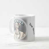 Retro-verpleegster koffiemok (Voorkant links)