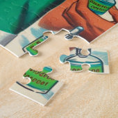 Retro verpleegster meisje illustratie legpuzzel (Zijkant)