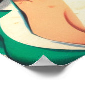 Retro verpleegster meisje illustratie poster (Hoek)