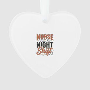 Retro verpleegster nachtdienst shirt ontwerp_1 ornament