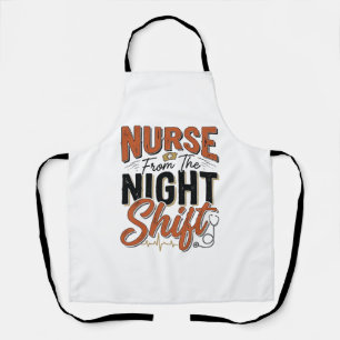 Retro verpleegster nachtdienst shirt ontwerp_1 schort