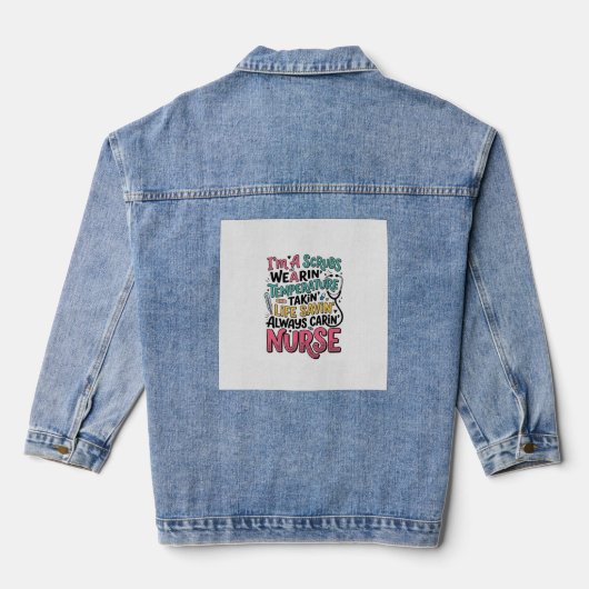 Retro verpleegster operatiekleding temperatuur lev denim jacket (Achterkant)