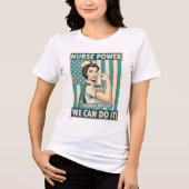 Retro Verpleegster Poster T-Shirt (Voorkant)