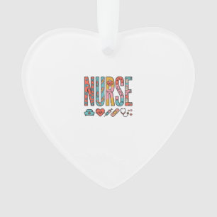 Retro-verpleegster-typografie Medisch icoon shirt Ornament