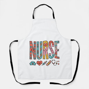 Retro-verpleegster-typografie Medisch icoon shirt  Schort