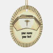 Retro verpleegstershoedje keramisch ornament (Rechts)