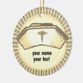 Retro verpleegstershoedje keramisch ornament (Links)