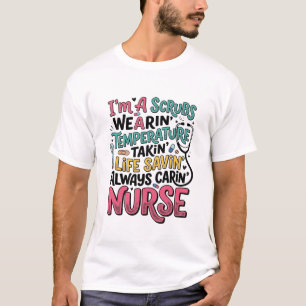 Retro verpleegsterskleding temperatuur levensredde t-shirt