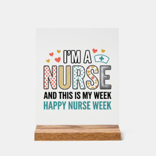 Retro Verpleegstersweek Waardering Typografie Shir Acryl Bord