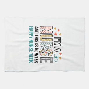 Retro verpleegstersweek waardering typografie shir theedoek