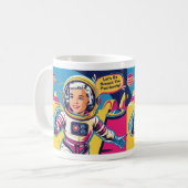 Retro verplettert de patriarchale feministische Mo Koffiemok (Voorkant links)