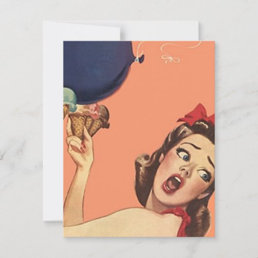 Retro verrassende partijuitnodiging om het even we kaart (Voorkant)