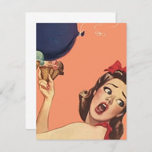 Retro verrassende partijuitnodiging om het even we kaart (Voorkant / Achterkant)