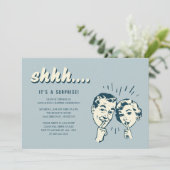 Retro Verrassings Verjaardagsuitnodigingen Kaart (Staand voorkant)