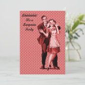 Retro verrassingspartij kaart (Staand voorkant)