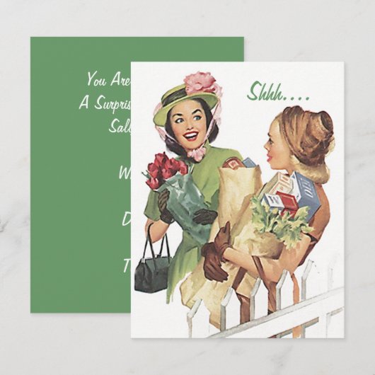 Retro verrassingspartij voor elke uitnodiging tot (Voorkant / Achterkant)