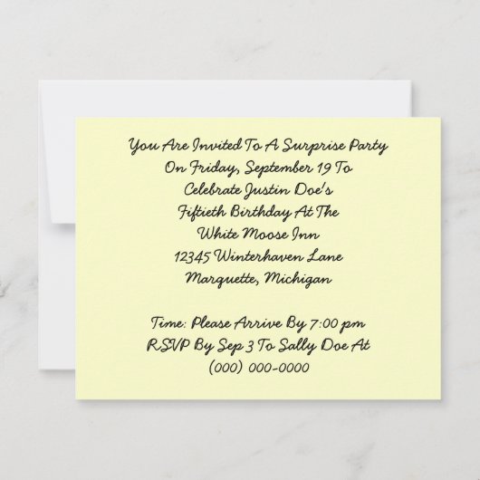 Retro verrassingspartij voor elke uitnodiging tot  (Achterkant)