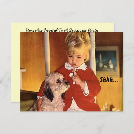 Retro verrassingspartij voor elke uitnodiging tot  (Voorkant / Achterkant)