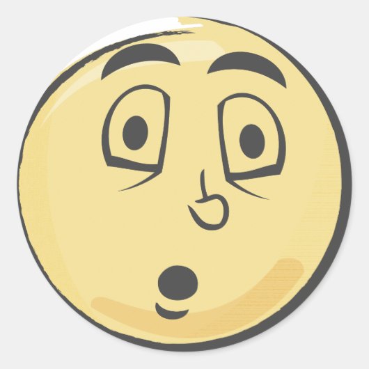 Retro Verraste Emoji Ronde Sticker (Voorkant)