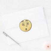 Retro Verraste Emoji Ronde Sticker (Envelop)