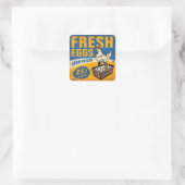 Retro  Verse Boerderijen Eieren Kip Vierkante Sticker (Tas)